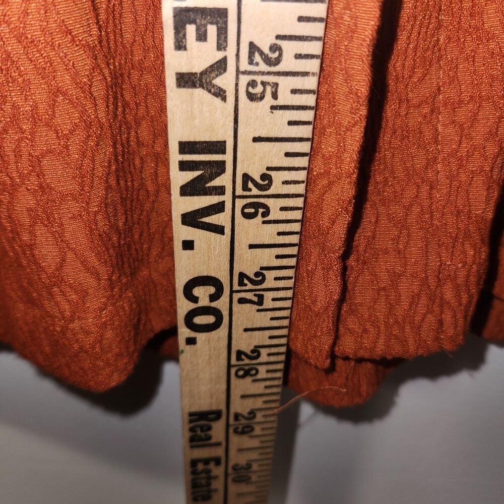 Ali Miles Jacket Orange Long French Sleeves Toggle Buttons Light Weight Size 1X - Picture 8 of 10